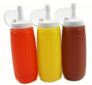 3 - Pack Sauce Bottle Dispenser Squeeze Ketchup Mustard Mayo Sauce Condiment 300ml