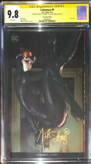 Catwoman 9 Artgerm Foil Cover Cgc Ss 9.  8 Signed By Artgerm & John Timms