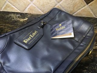 NWT Johnnie Walker Whiskey Bill Amberg Blue Label Travel Bag Blue Leather RARE 3