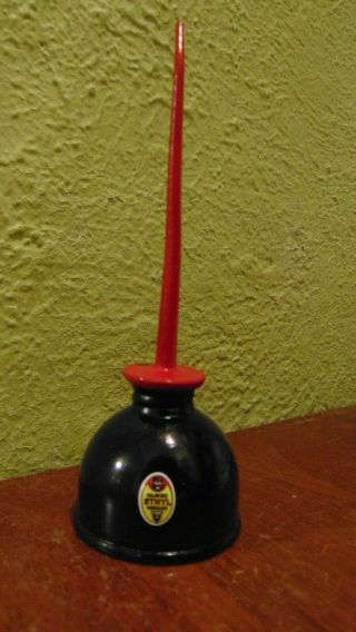 GILMORE Ethyl Vintage Miniature Pump OIL CAN Gasoline Station Gas Spout MINI 2
