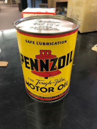 Pennzoil 1 Quart Hd Sae 10w Oil Can.  “the Tough - Film” -