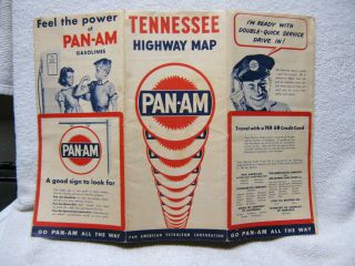Antique Pan - Am Gas Oil Station Road Map Tennessee
