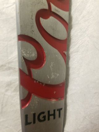 Silver Red Metal Coors Light Made With Recycled Cans Beer Tap Handle Bar Rockies