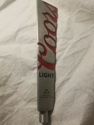 Silver Red Metal Coors Light Made With Recycled Cans Beer Tap Handle Bar Rockies 2