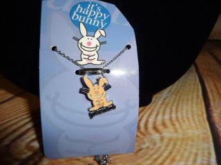 Jim Benton Happy Bunny Charm Pendant Necklace " Your 