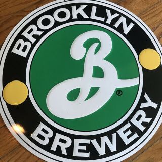 Brooklyn Brewery Large Tin Tacker Metal Beer Sign 12”