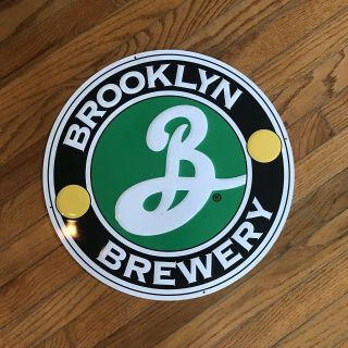 Brooklyn Brewery Large Tin Tacker Metal Beer Sign 12” 2