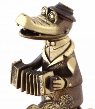 Crocodile Gena Cheburashka Brass Baltic Amber Figurine Cartoon Characters Russia 2