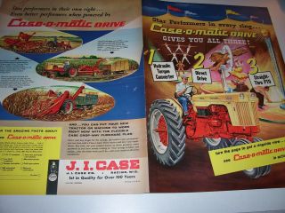 Vintage Ji Case Advertising - Case O Matic Drive Tractors - 10 " X 14 " Tall