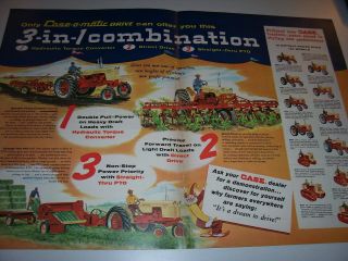 VINTAGE JI CASE ADVERTISING - CASE O MATIC DRIVE TRACTORS - 10 