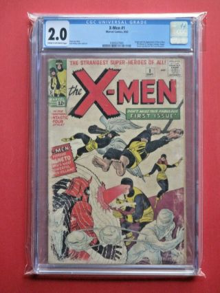 X - Men 1 - Cgc 2.  0 - Marvel 1963 - First Appearance Of The X - Men