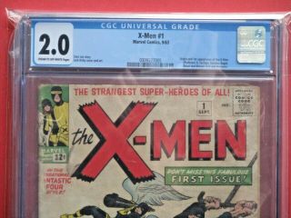 X - Men 1 - CGC 2.  0 - Marvel 1963 - FIRST APPEARANCE OF THE X - MEN 2