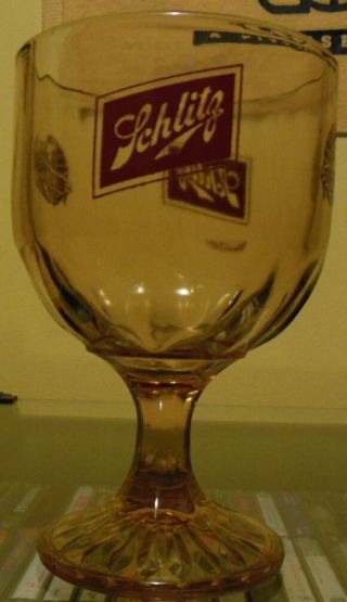 Old Beer Glassware Mugs Goblet Schlitz Beer Glass Carnival Prize Rare