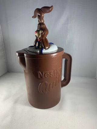 Vintage Nestle Quik Nesquik Bunny Brown Plastic Chocolate Milk Mixer Pitcher
