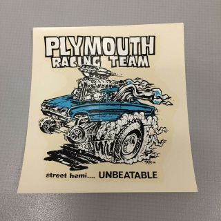 Collectible Vintage Rat Fink Ed Roth Plymouth Racing Water Slide Decal