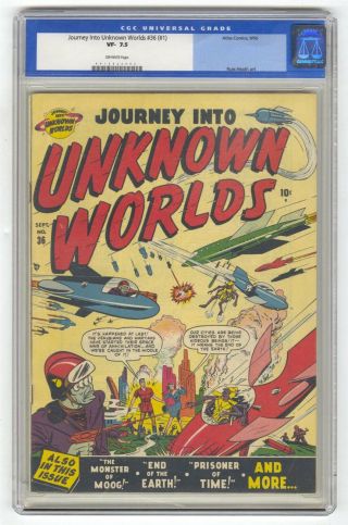 Journey Into Unknown Worlds 36 (1) Cgc 7.  5 Atlas Marvel Old Label