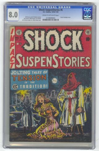 Shock Suspenstories 6 Cgc 8.  0 Ec Comic Classic Bondage Cover 10c
