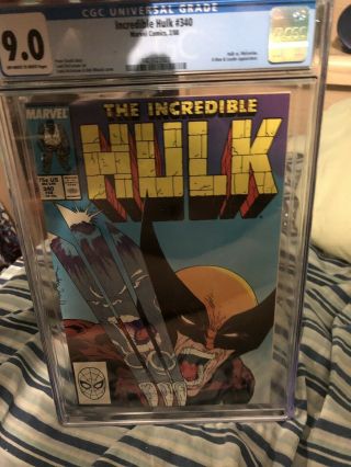 Incredible Hulk 340 (1988) Classic Mcfarlane Wolverine Cover Cgc 9.  0 Y354