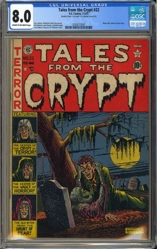 Tales From The Crypt 22 Double Cover Pre - Code Ec Horror 1951 Cgc 8.  0