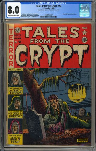 Tales from the Crypt 22 DOUBLE COVER Pre - Code EC Horror 1951 CGC 8.  0 2