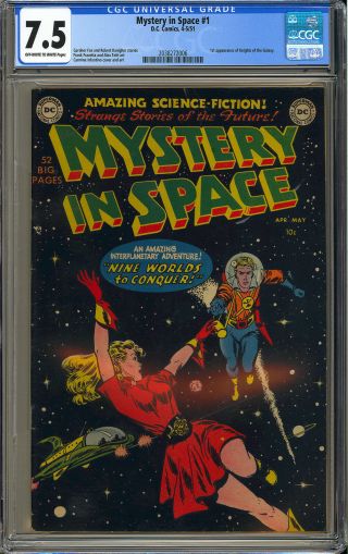 Mystery In Space 1 Pre - Code Frazetta Art Dc Comic 1951 Cgc 7.  5