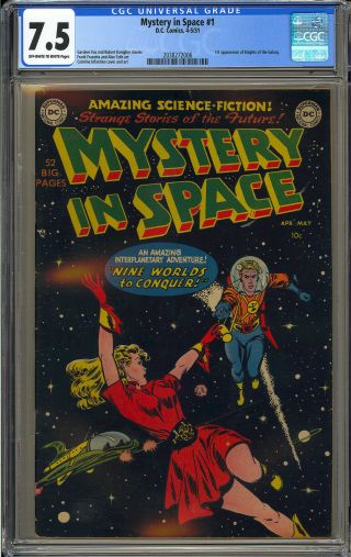 Mystery in Space 1 Pre - Code Frazetta Art DC Comic 1951 CGC 7.  5 2