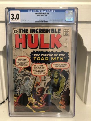 Incredible Hulk 2 Cgc Silver Age Marvel Comic Book.  Huge Key Issue
