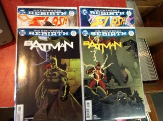 Batman 21 & 22 Flash 21 & 22 The Button 2d 1st Print Variant 3 Set