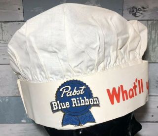 Rare Vintage 1950s Pabst Beer Advertising Chef Bartender Hat