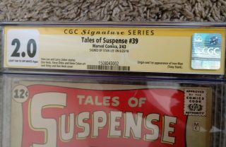 Tales of Suspense 39 Signed by Stan Lee,  CGC 2.  0 8