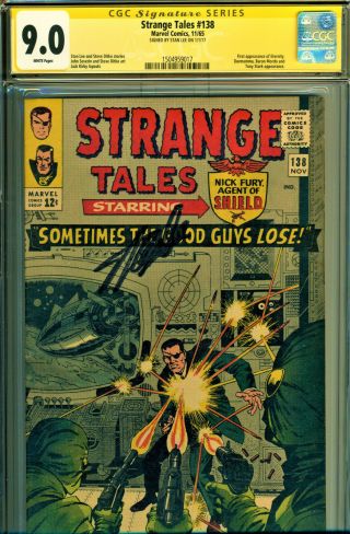 Strange Tales 138 Ss Cgc 9.  0 White Pages Signed By Stan Lee 1st Eternity