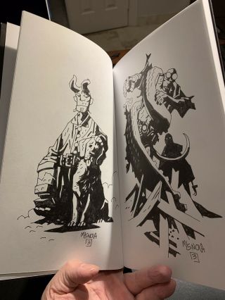 Mike Mignola Ink Sketch Of Young Hellboy with his Dog Awesome 5