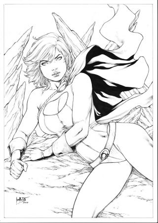 Power Girl (11 " X17 ") By Leo Matos - Ed Benes Studio