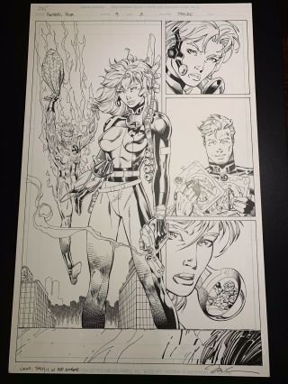 Jim Lee Fantastic Four 4 Page 8 Art Splashy Wow