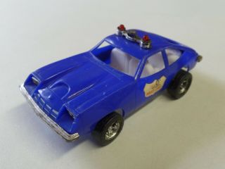 Vintage Play Wheels Police Chief Car Plastic Toy Amc? Blue W/lights 5 1/2 " Long