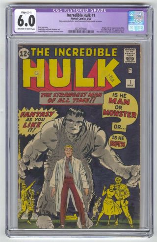 Incredible Hulk 1 Cgc 6.  0 Marvel Comic Mega Key 1st Banner Betty Gen Ross Jones