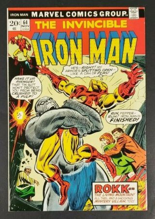 1973 Nov.  No.  64 Marvel Comic Book The Invincible Iron Man 20 Cents Cs2