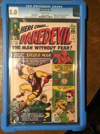 Daredevil 1 Cgc 5.  0 Ow/pages Marvel Comics 1964 First Appearance Of Daredevil