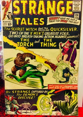 (marvel) Strange Tales 128,  1965,  Vf,  8.  5 Silver - Age,  Scarlet Witch & Quicks