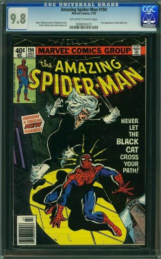 Spider - Man 194 Cgc 9.  8 1st Black Cat