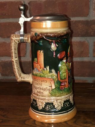 W Germany Lidded Beer Stein Thewalt Alt - Grenzan 1894