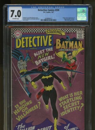 Detective Comics 359 Cgc 7.  0 | Dc 1967 | 1st App/origin Barbara Gordon Batgirl