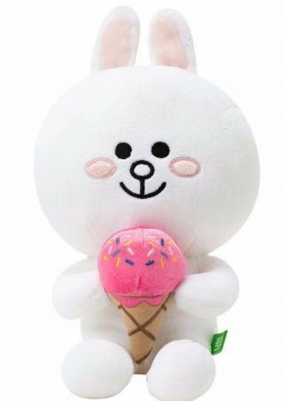 [line Friends] Icecream Cony 25cm 9.  8inch Animal Plush Doll Sitting Posture 1ea