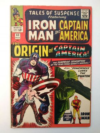 Tales Of Suspense 63 Vg - 1st Silver Age Cappy Origin 1965 Marvel Kirby Lee