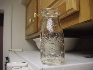 H.  J.  Scott - Boylston,  Mass.  - Ma - Vintage Half Pint Milk Bottle - Take A Look