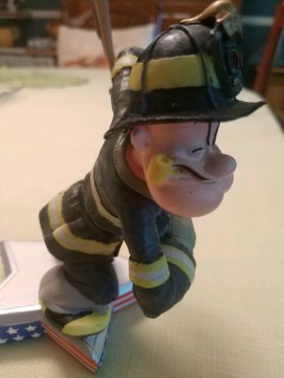 Popeye Salutes FDNY 9/11 Fireman 2002 Figurine 1627 of 3600 Twin Tower Heros 2