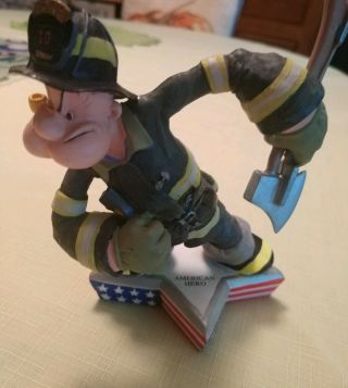 Popeye Salutes FDNY 9/11 Fireman 2002 Figurine 1627 of 3600 Twin Tower Heros 6