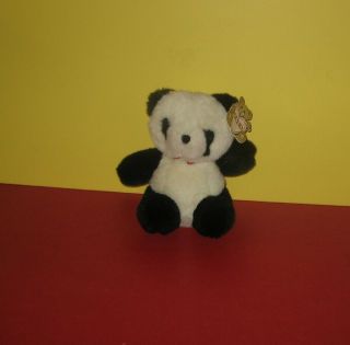 Older 1986 Gund Panda Bear 7 " Stuffed Plush " Animal Pet " Style No.  9015 W/tag
