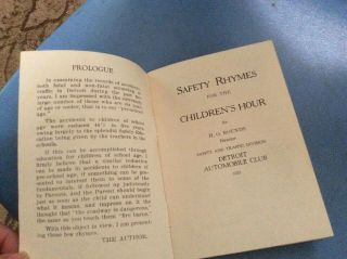 Vintag Advertising Book 1928 Detroit Automobile Club Safety Rhymes Childrens ABC 2