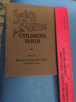 Vintag Advertising Book 1928 Detroit Automobile Club Safety Rhymes Childrens ABC 5